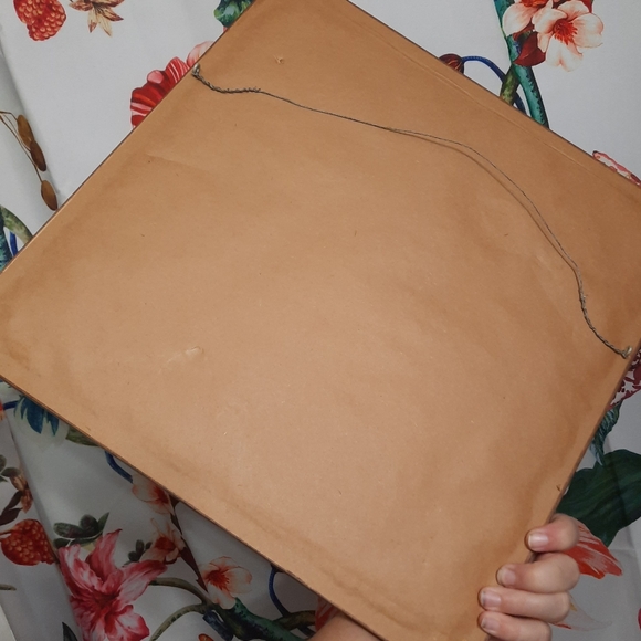 ~{Vintage}~ 60's/70's embroidered quail wall plaque. - Picture 4 of 5